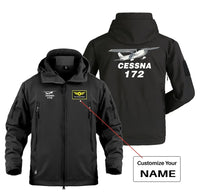 Thumbnail for The Cessna 172 Military Jackets (Customizable) aviation design printed on heavy cotton shell with field-style pockets militar.