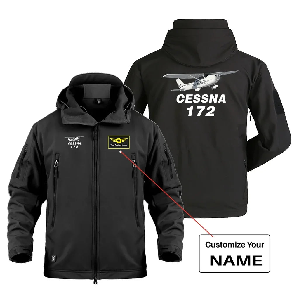 The Cessna 172 Military Jackets (Customizable) aviation design printed on heavy cotton shell with field-style pockets militar.