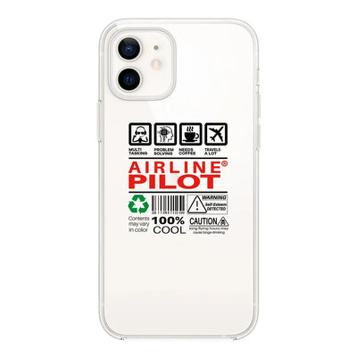 Airline Pilot Label Transparent Silicone aviation design on transparent iPhone case for iPhone.