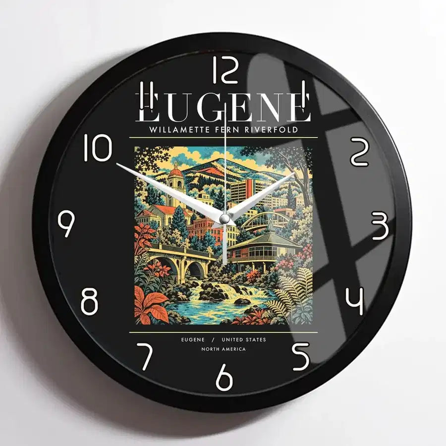 EUGENE - Poster - Wall Clock Framed - Black