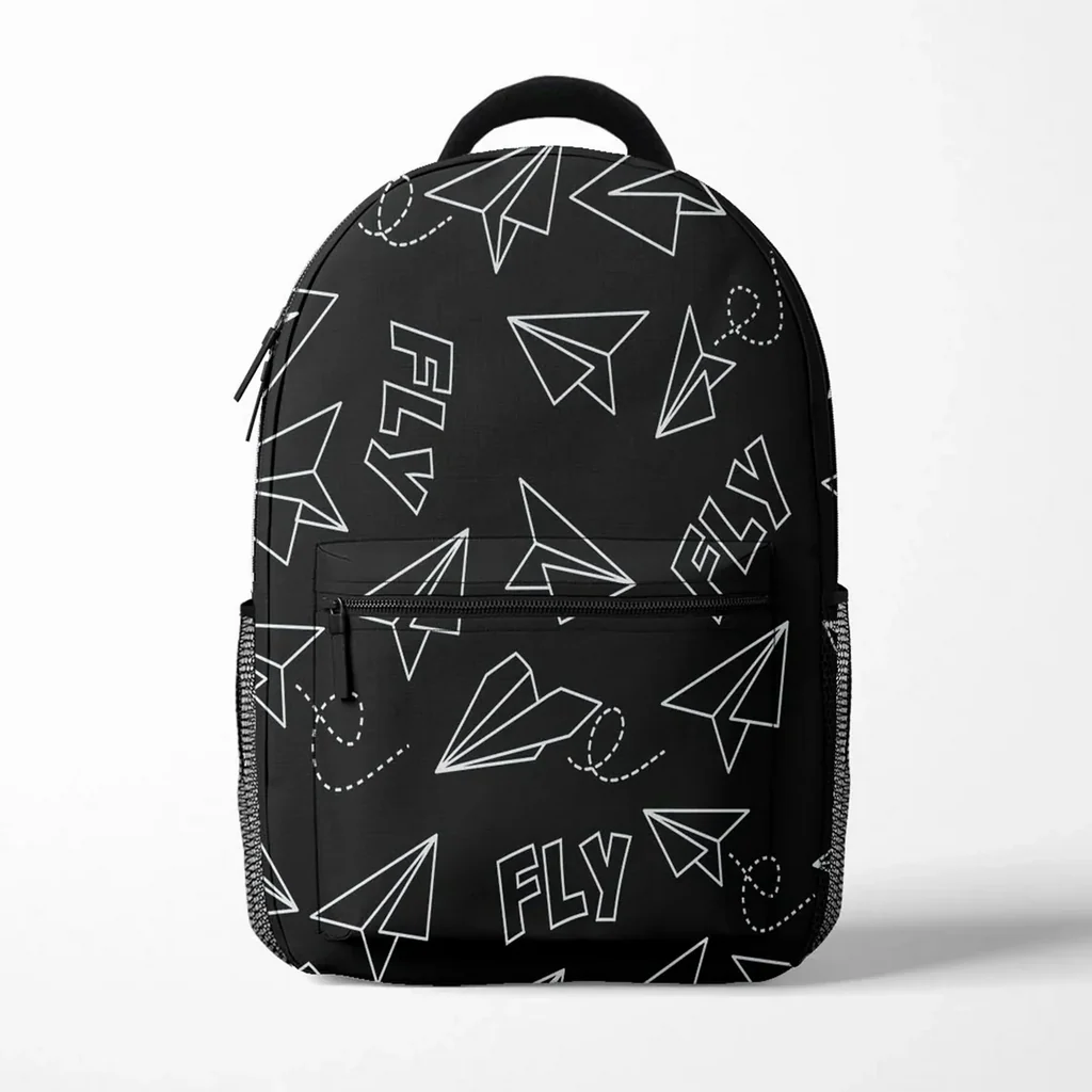 Paper Airplane & Fly (5 Colors) aviation backpack in durable polyester.