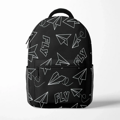 Paper Airplane & Fly (5 Colors) aviation backpack in durable polyester.