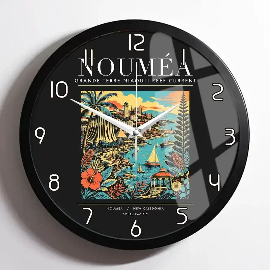 NOUMÉA - Poster - Wall Clock Framed - Black