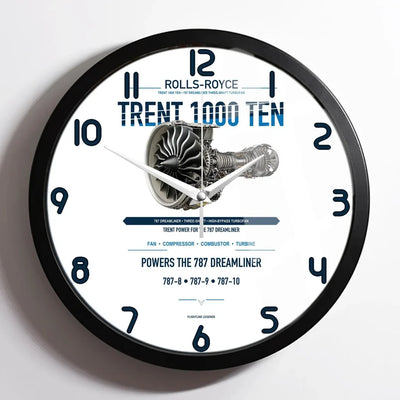 TRENT 1000 TEN design on white framed wall clock