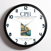Thumbnail for Copenhagen Airport Kastrup (CPH) design on white framed wall clock