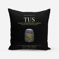 Thumbnail for Tucson International Airport (TUS) design on black pillow