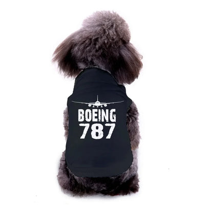 Pet vest with Boeing 787 & Plane Dog Pet aviation design, quilted insulated panel.
