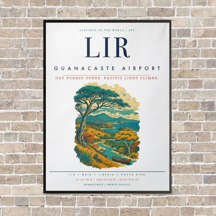 Guanacaste Airport LIR vertical canvas print - framed - white background