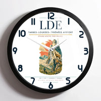 Thumbnail for Tarbes–Lourdes–Pyrénées Airport (LDE) design on white framed wall clock