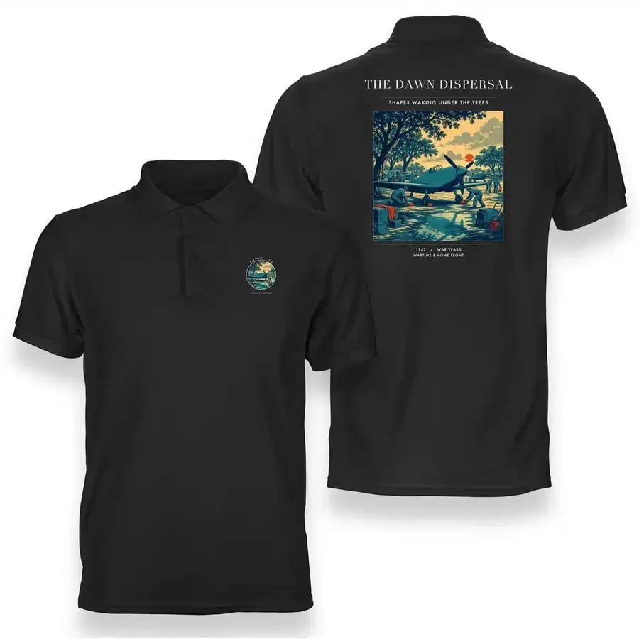VINTAGE G4531 - The Dawn Dispersal - Double-Side Polo T-Shirt design on black