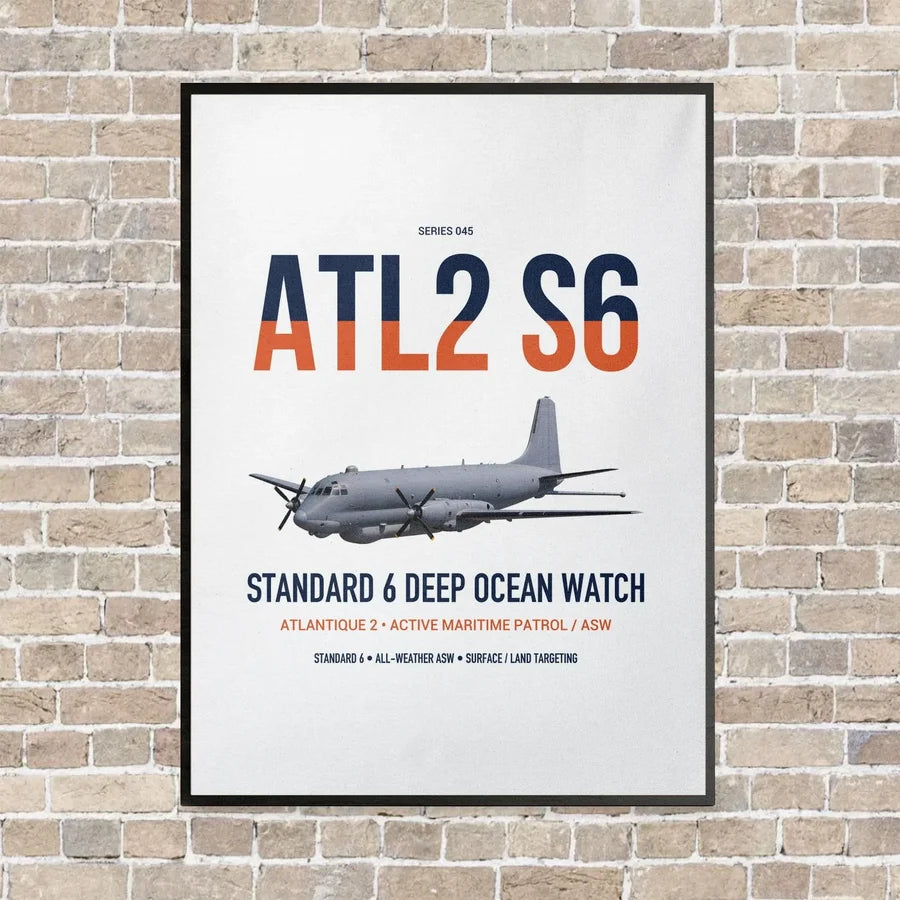 Atlantique 2 Standard 6 vertical canvas print - framed - white background