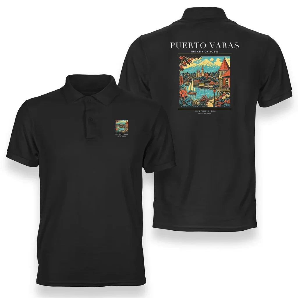 PUERTO VARAS - Poster - Double-Side Polo - Black