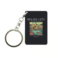 Thumbnail for BELIZE CITY - Poster - Key Chain - Black