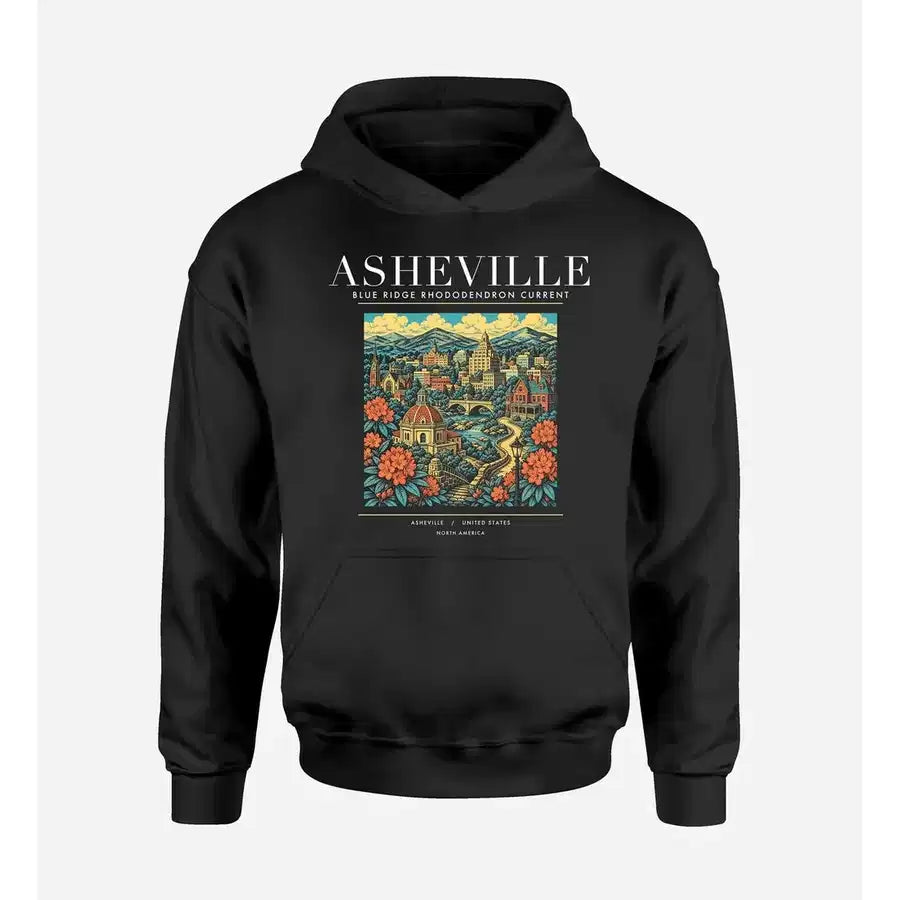 ASHEVILLE - Poster - Premium Hoodie - Black