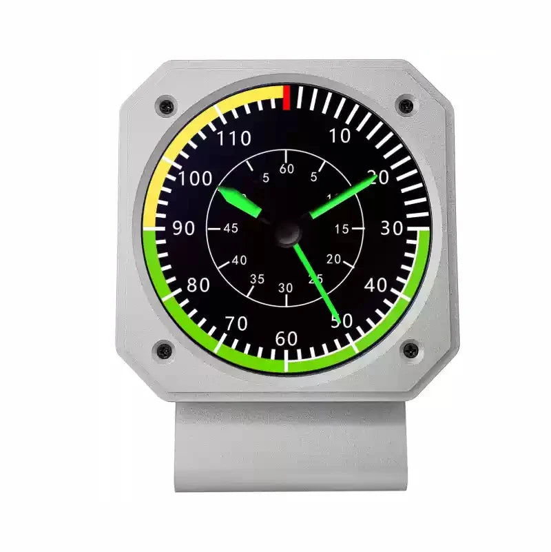 Airspeed Metal aluminum Flight clock Quartz movement Alarm( M3 ) aviation pilot accessory in premium build.