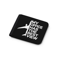Thumbnail for My Office Has The Best View aviation print wallet, leather.