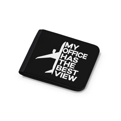 My Office Has The Best View aviation print wallet, leather.