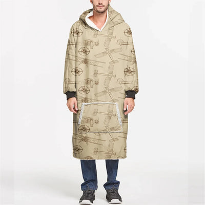 Very Cool Vintage Planes aviation design on soft fleece blanket hoodie.