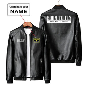 Born To Fly Forced To Work PU Leather Jackets