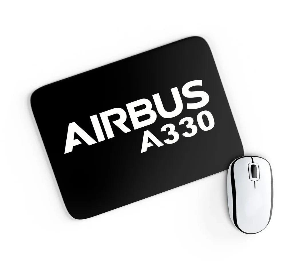 Airbus A330 & Text aviation design on neoprene with anti-slip base mouse pad.