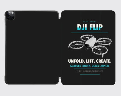 DJI Flip design on black ipad tablet case