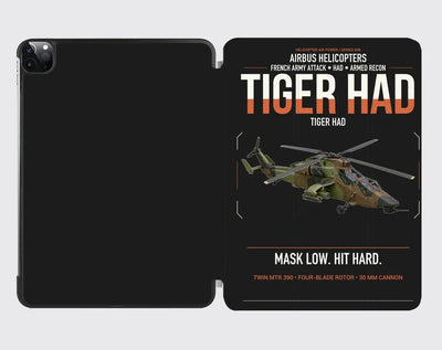Airbus Helicopters Tiger HAD design on black ipad tablet case