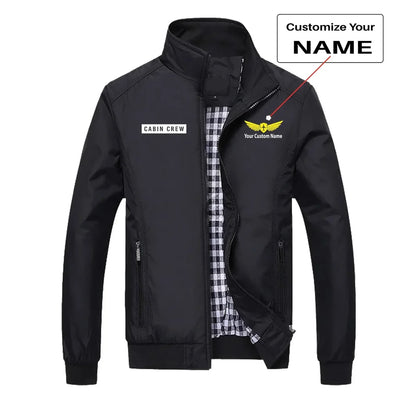 Cabin Crew Text aviation design printed on modern shell with tailored fit stylish jacket.