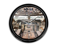 Thumbnail for Boeing 747 Cockpit aviation themed wall clock, premium wood and metal.