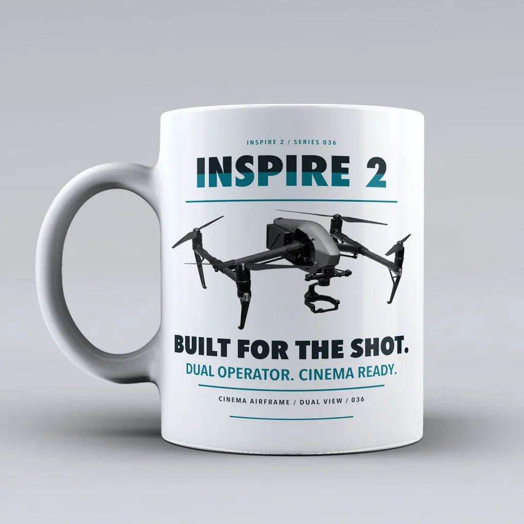 Inspire 2 Mug design on white dji