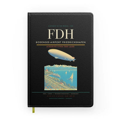 Bodensee-Airport Friedrichshafen (FDH) design on black notebook