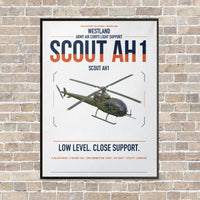 Thumbnail for Westland Scout AH1 vertical canvas print - framed - white background