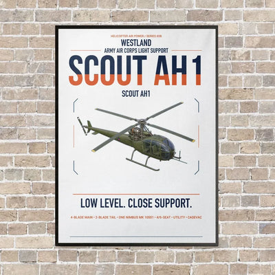 Westland Scout AH1 vertical canvas print - framed - white background