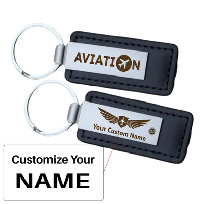 Aviation PU leather key chain in PU faux leather.