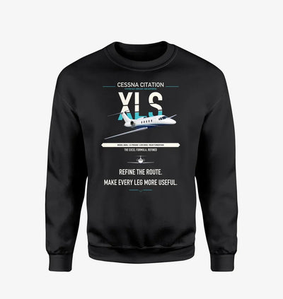 Cessna Citation XLS design on black sweatshirt
