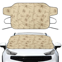 Thumbnail for Very Cool Vintage Planes Car aviation design on car windshield cover.