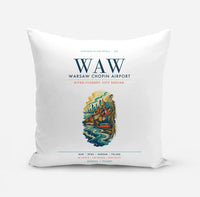 Thumbnail for Warsaw Chopin Airport (WAW) design on white pillow