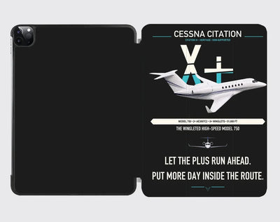 Cessna Citation X+ design on black ipad tablet case