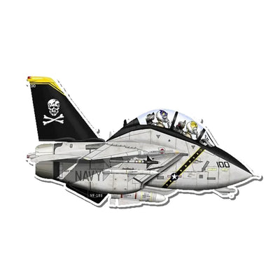 Grumman F-14 US Navy VF-103 Jolly Rogers Airplanes sticker, Wide 6cm (2.3inches)