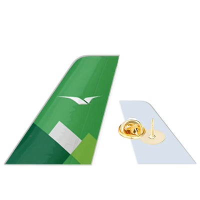 Wideroe Airlines aviation design tail-shape badge pin in polished alloy.