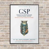 Thumbnail for Greenville-Spartanburg International Airport GSP vertical canvas print - framed - white background