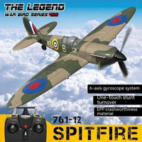 Thumbnail for Side view of Spitfire 4CH RC Fighter RTF (Aileron, Gyro, Aerobatics, 3 Modes) Camouflage Green aviation RC model in durable A.