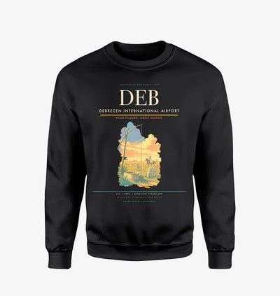 Debrecen International Airport (DEB) design on black sweatshirt