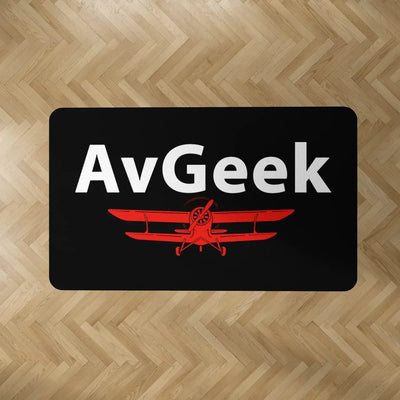 Avgeek aviation design on durable carpet pile with non-slip backing rectangle carpet floor mat.