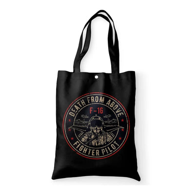 Fighter Jet 16 - Death From Above aviation print tote bag, canvas.