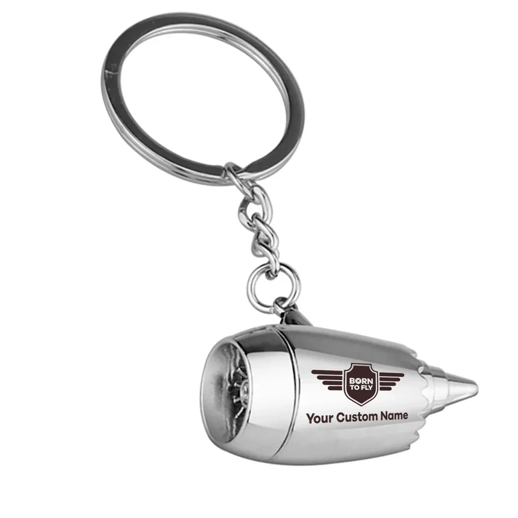 Customisable Name Jet Engine Turbine Key Chain