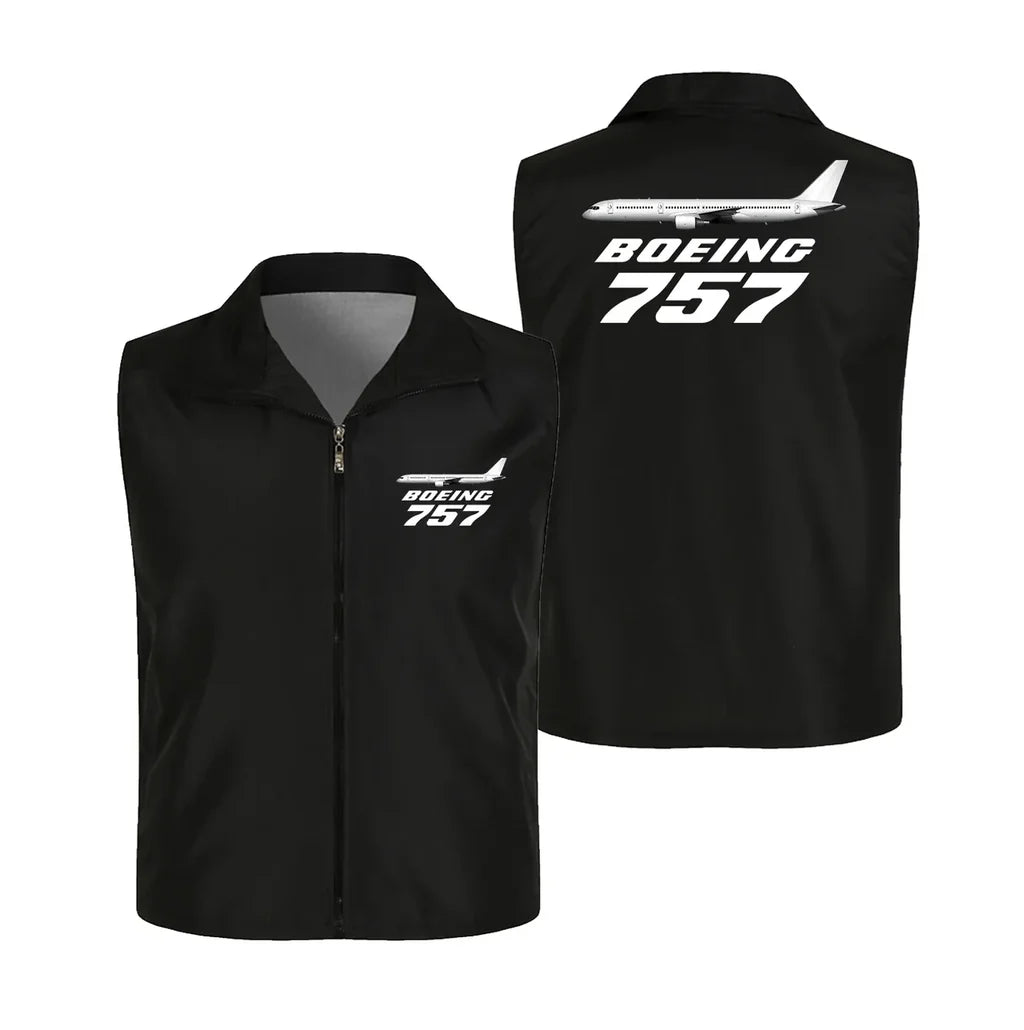 The Boeing 757 Thin Style aviation design printed on lightweight shell with sleeveless design thin vest.