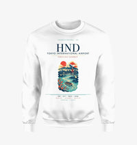 Thumbnail for Tokyo Haneda Airport (HND) design on white sweatshirt