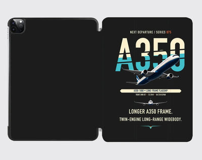 Airbus A350-1000 design on black ipad tablet case