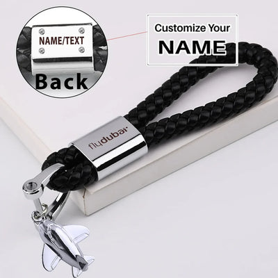 Flydubai Airlines aviation design on premium leather car leather car key chain.