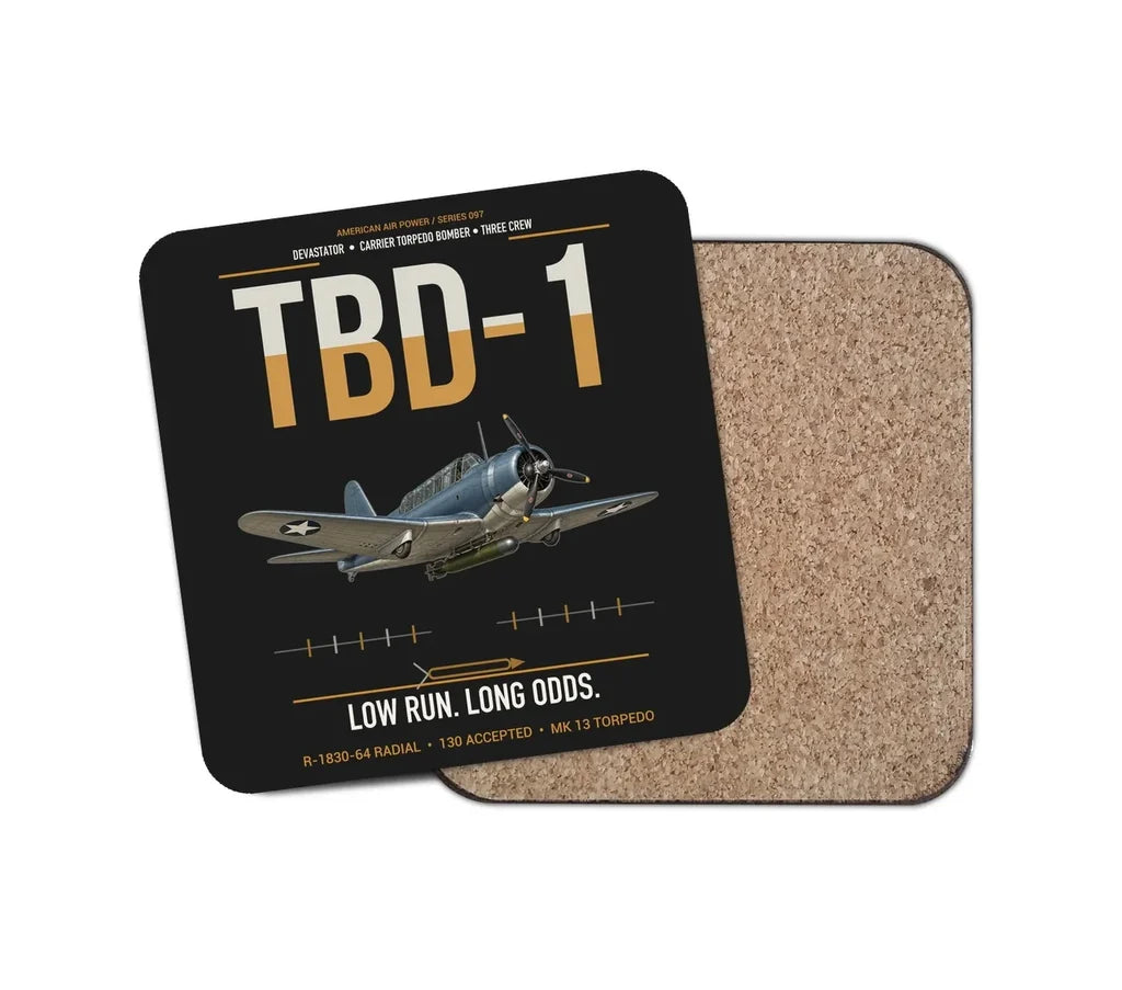 TBD-1 Devastator design on black 1 piece coaster